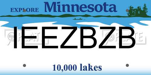 IEEZBZB Minnesota License Plate