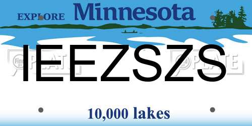 IEEZSZS Minnesota License Plate