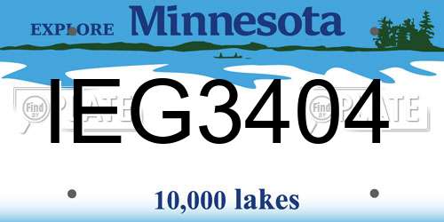 IEG3404 Minnesota License Plate