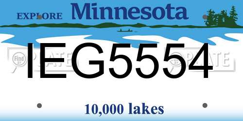 IEG5554 Minnesota License Plate