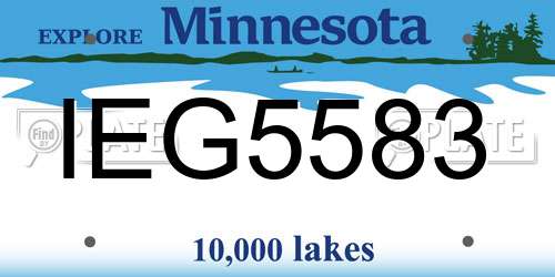 IEG5583 Minnesota License Plate