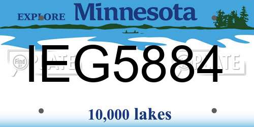 IEG5884 Minnesota License Plate