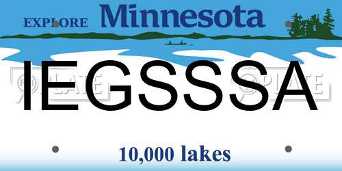 IEGSSSA Minnesota License Plate