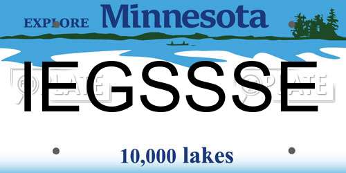 IEGSSSE Minnesota License Plate