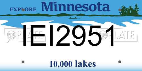 IEI2951 Minnesota License Plate