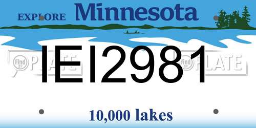 IEI2981 Minnesota License Plate