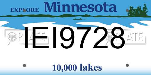 IEI9728 Minnesota License Plate