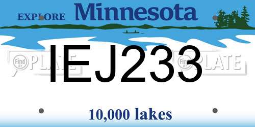 IEJ233 Minnesota License Plate