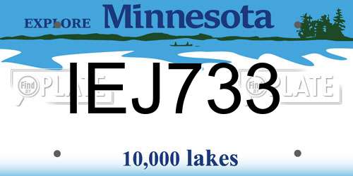 IEJ733 Minnesota License Plate