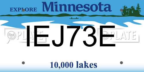 IEJ73E Minnesota License Plate