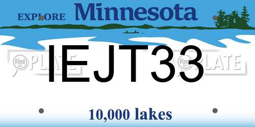 IEJT33 Minnesota License Plate
