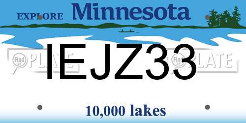 IEJZ33 Minnesota License Plate