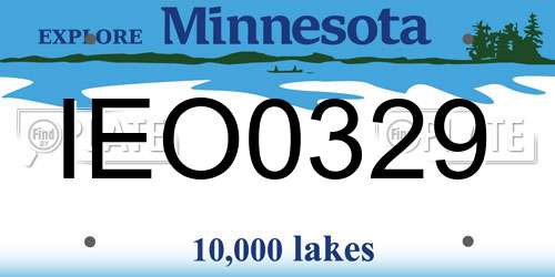 IEO0329 Minnesota License Plate