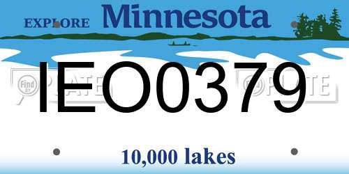 IEO0379 Minnesota License Plate