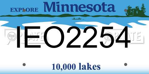 IEO2254 Minnesota License Plate