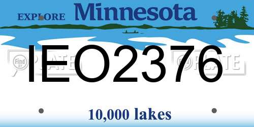 IEO2376 Minnesota License Plate