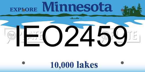 IEO2459 Minnesota License Plate