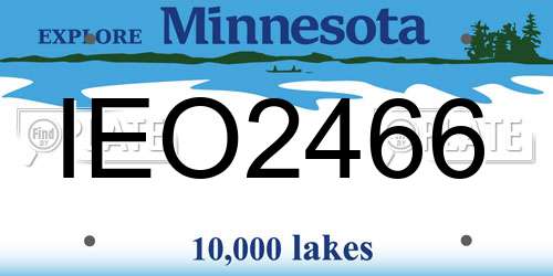 IEO2466 Minnesota License Plate