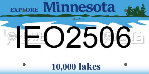 IEO2506 Minnesota License Plate