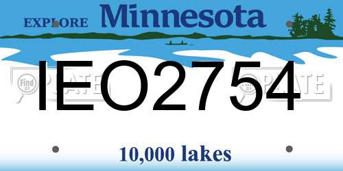 IEO2754 Minnesota License Plate