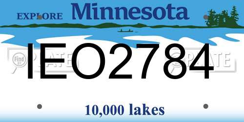 IEO2784 Minnesota License Plate