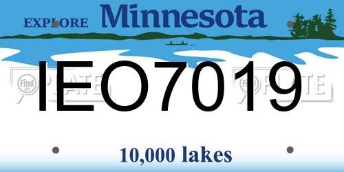 IEO7019 Minnesota License Plate