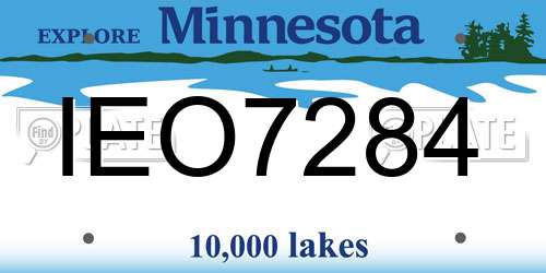 IEO7284 Minnesota License Plate