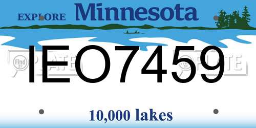 IEO7459 Minnesota License Plate