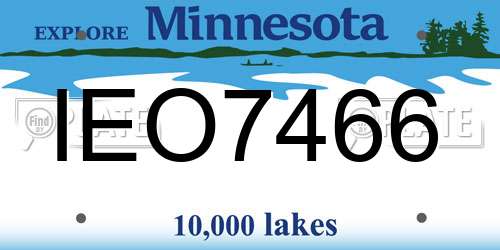 IEO7466 Minnesota License Plate