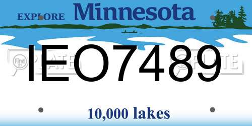 IEO7489 Minnesota License Plate