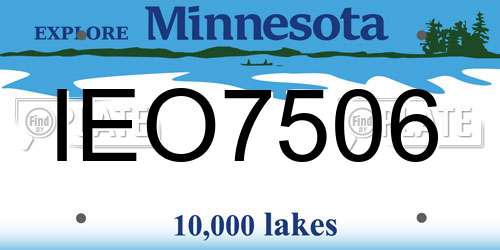 IEO7506 Minnesota License Plate