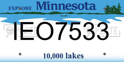 IEO7533 Minnesota License Plate