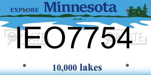 IEO7754 Minnesota License Plate