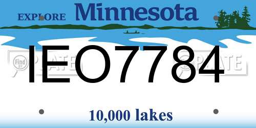 IEO7784 Minnesota License Plate