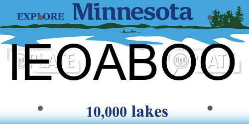 IEOABOO Minnesota License Plate