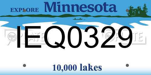 IEQ0329 Minnesota License Plate