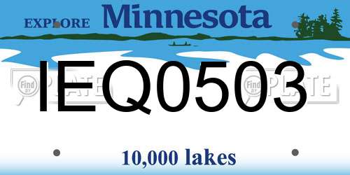 IEQ0503 Minnesota License Plate