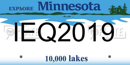 IEQ2019 Minnesota License Plate