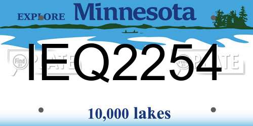 IEQ2254 Minnesota License Plate