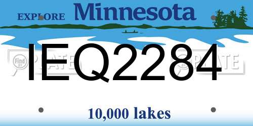 IEQ2284 Minnesota License Plate