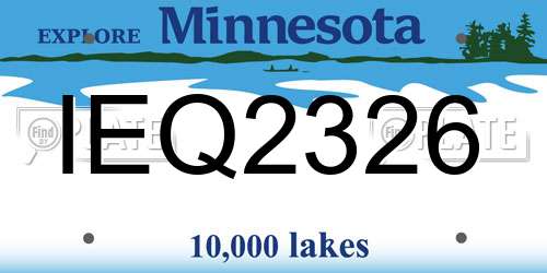 IEQ2326 Minnesota License Plate