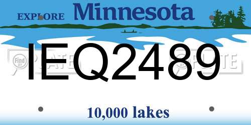 IEQ2489 Minnesota License Plate
