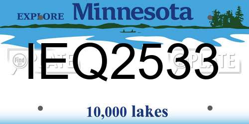 IEQ2533 Minnesota License Plate
