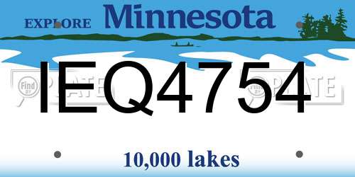 IEQ4754 Minnesota License Plate