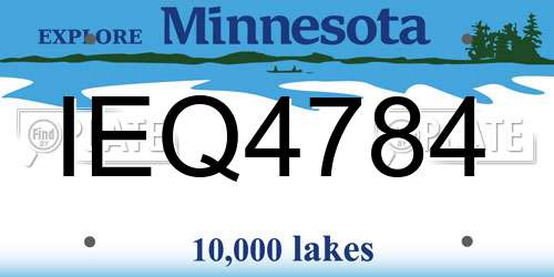 IEQ4784 Minnesota License Plate