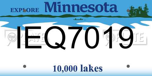 IEQ7019 Minnesota License Plate