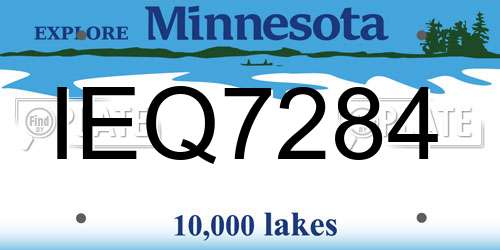 IEQ7284 Minnesota License Plate