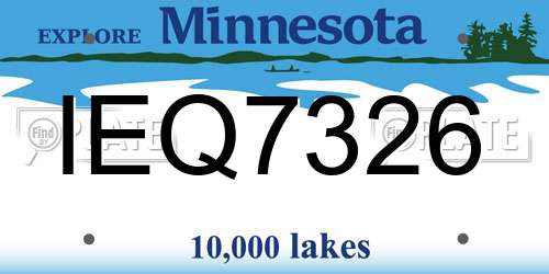 IEQ7326 Minnesota License Plate