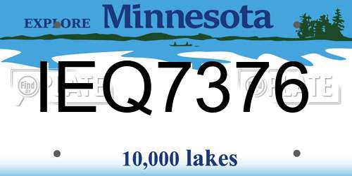 IEQ7376 Minnesota License Plate