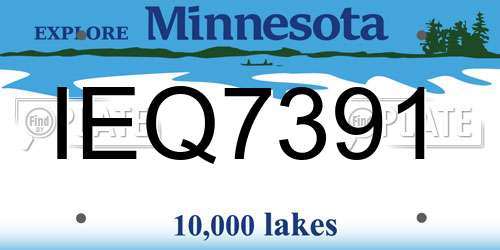 IEQ7391 Minnesota License Plate